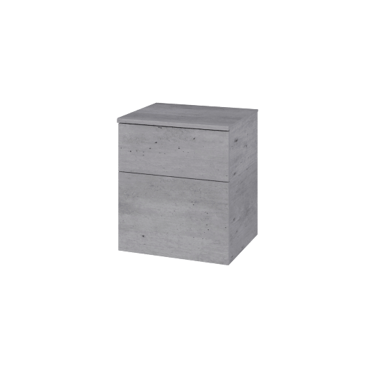Nízká skříňka s košem na prádlo DOS SNZ2K  50  - D01 Beton - Úchytka T00 (bez úchytky) - D01 Beton
