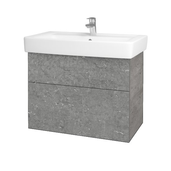 Umyvadlová skříňka Q MAX SZZ2 80 (umyvadlo Q)  - D01 Beton - Úchytka T00 (bez úchytky) - D20 Galaxy