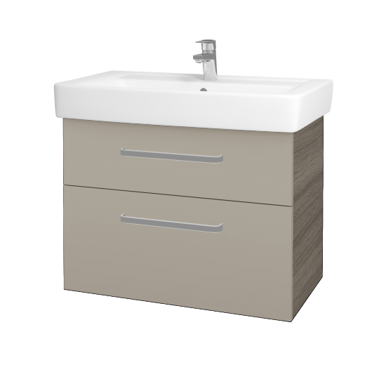 Umyvadlová skříňka Q MAX SZZ2 80  - D03 Cafe - Úchytka T01 - M05 Béžová mat