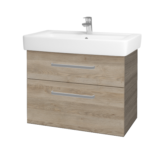 Badezimmerschrank NEXT SZZ2 80  - D03 Cafe - Griffes T01 - D17 Eiche Colorado