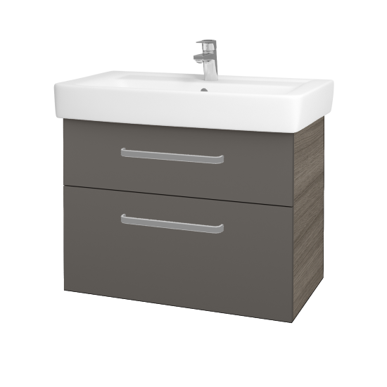 Umyvadlová skříňka Q MAX SZZ2 80  - D03 Cafe - Úchytka T01 - N06 Lava