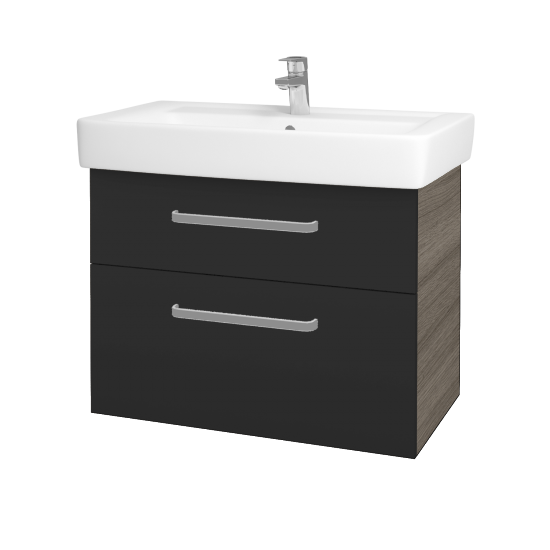 Badezimmerschrank NEXT SZZ2 80  - D03 Cafe - Griffes T01 - N03 Graphite