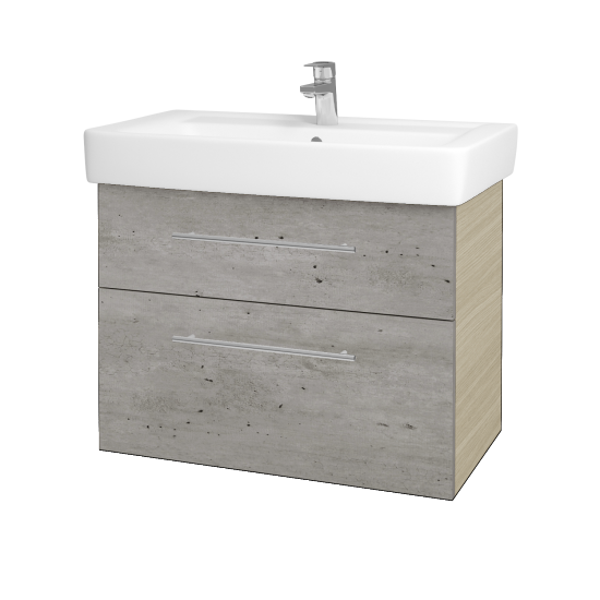 Umyvadlová skříňka Q MAX SZZ2 80 (umyvadlo Q)  - D04 Dub - Úchytka T02 - D01 Beton