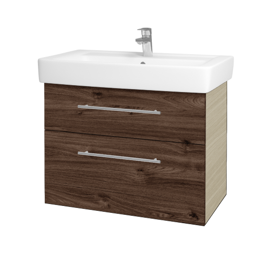 Umyvadlová skříňka Q MAX SZZ2 80 (umyvadlo Q)  - D04 Dub - Úchytka T02 - D25 Teak