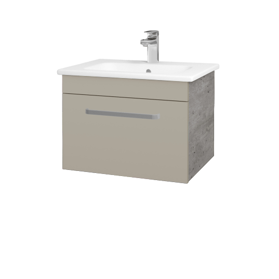 Umyvadlová skříňka ASTON SZZ 60  - D01 Beton - Úchytka T01 - M05 Béžová mat