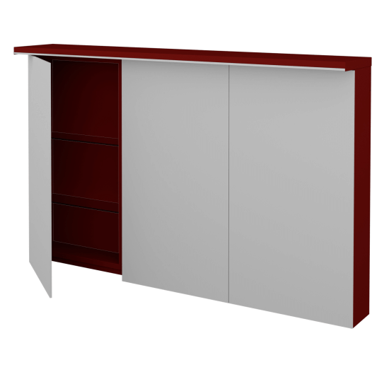 Třídveřová galerka MAJESTY GA3OE 120  - M07 Červená mat