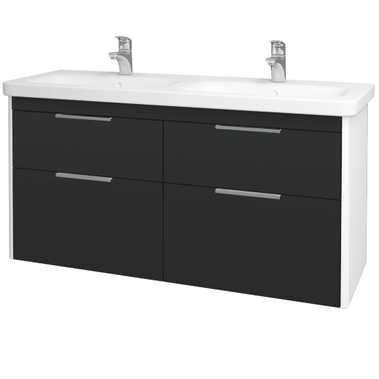 Umyvadlová skříňka ENZO SZZ4 130  - L01 Bílá vysoký lesk - N03 Graphite