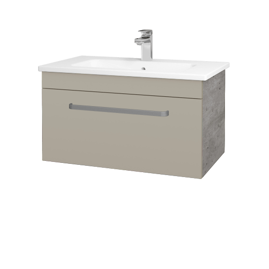Umyvadlová skříňka ASTON SZZ 80  - D01 Beton - Úchytka T01 - M05 Béžová mat