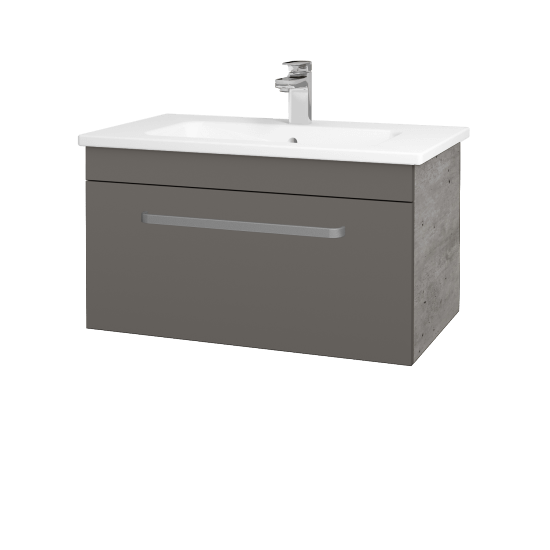 Umyvadlová skříňka ASTON SZZ 80  - D01 Beton - Úchytka T01 - N06 Lava