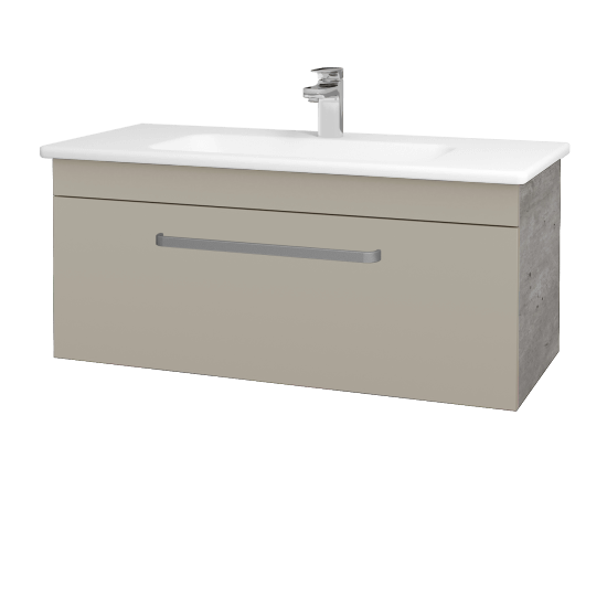 Umyvadlová skříňka ASTON SZZ 100  - D01 Beton - Úchytka T01 - M05 Béžová mat