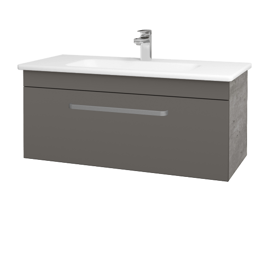Koupelnová skříňka ASTON SZZ 100  - D01 Beton - Úchytka T01 - N06 Lava