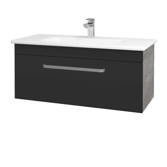 Umyvadlová skříňka ASTON SZZ 100  - D01 Beton - Úchytka T01 - N03 Graphite